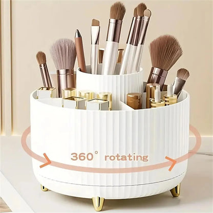 1pcs 360 Rotating Makeup Brush Holder Desktop Cosmetic Organizer Rotating Desktop Storage Box Portable Lipstick Eyeliner Holder