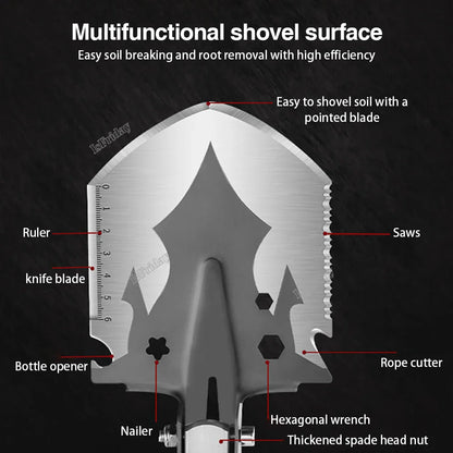 Multifunctional Outdoor Shovel 4-Section Pipe