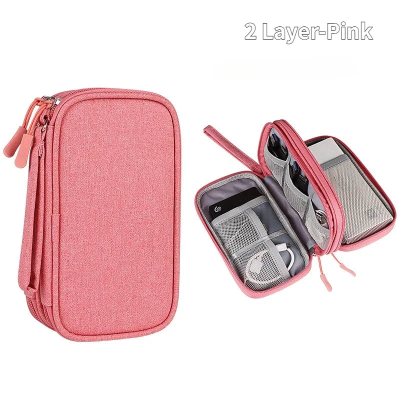 Travel Cable Bag Portable Digital Storage Pouch Charger Data Cable USB Bag Organizer Waterproof Electronic Accessory Storage Bag