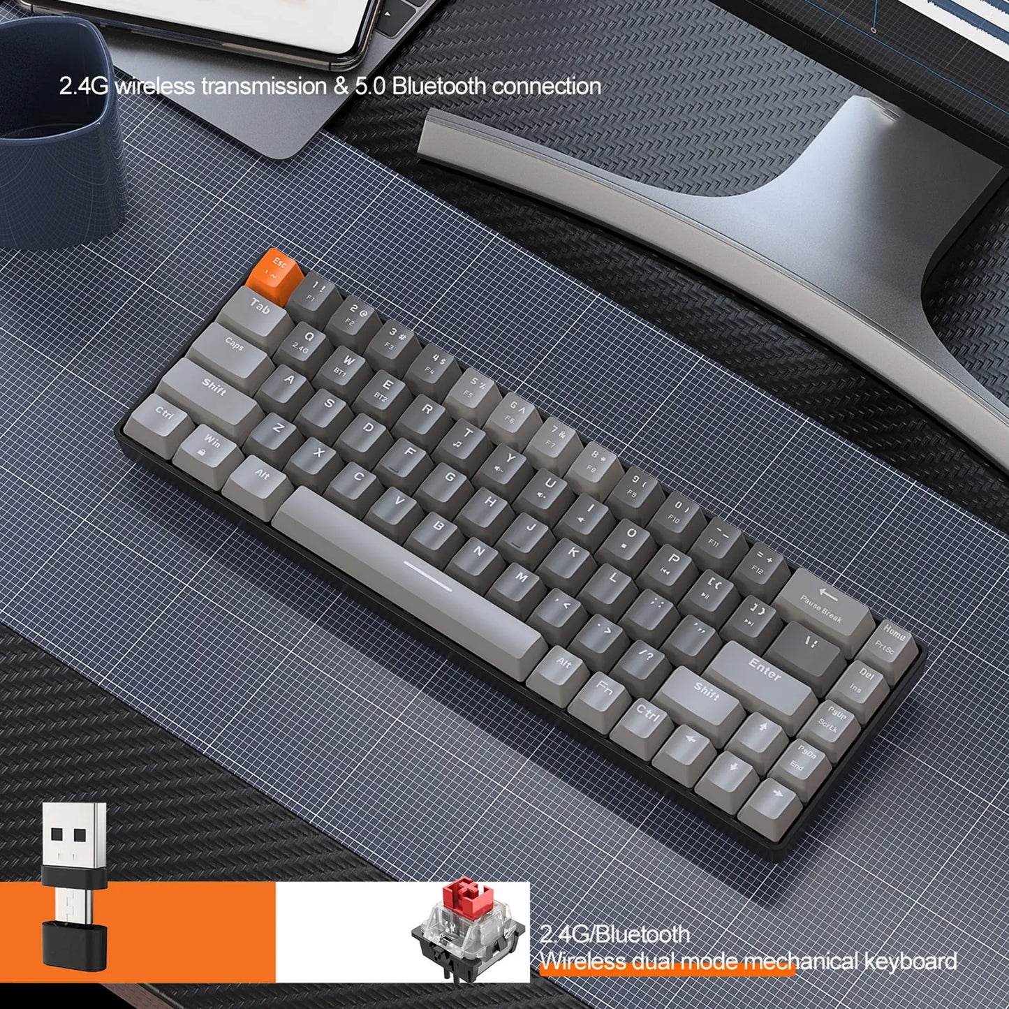 Wireless Gaming Keyboard for Computer PC