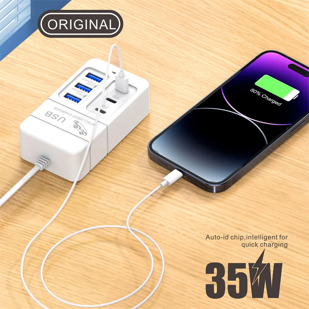 35W Multi-port USB Power Strip Charger