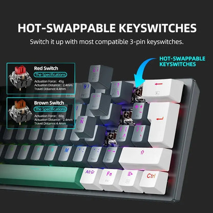 MACHENIKE K500-B61W Wireless Mechanical Keyboard