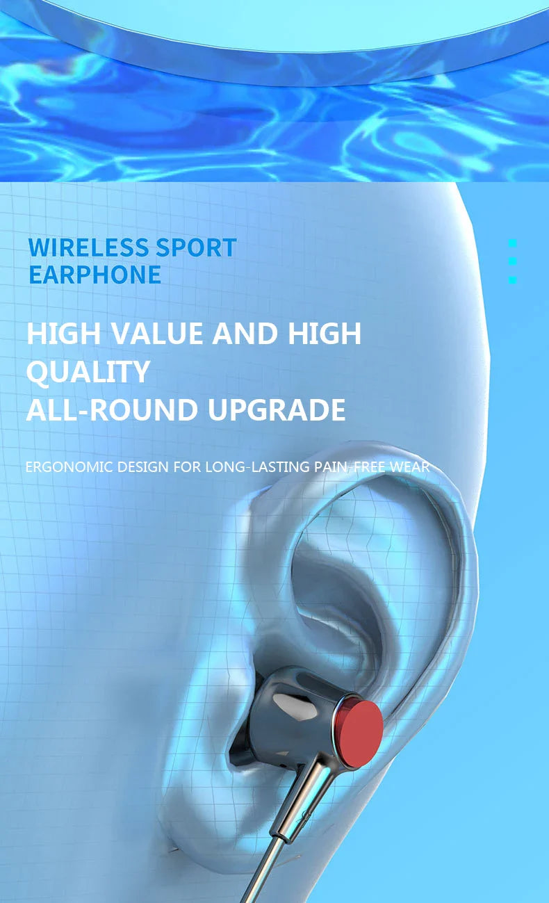 Wireless Headphones Neckband Bluetooth 5.2 with Mic Sport Headset