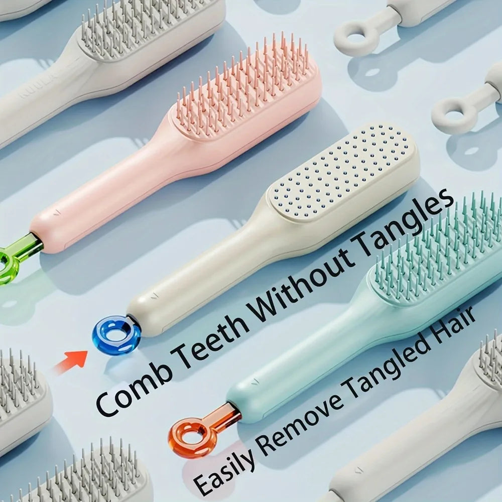 Self-Cleaning Hair Brush Anti-Static Massage Comb