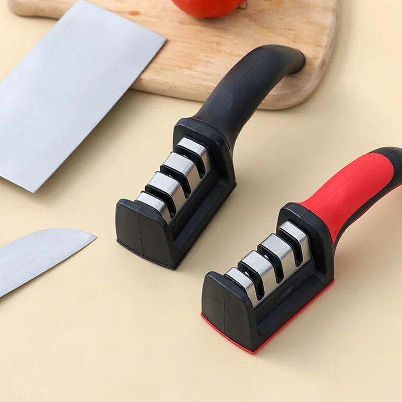 Handheld Multi-function 3 Stages Knife Sharpener With Non-slip Base