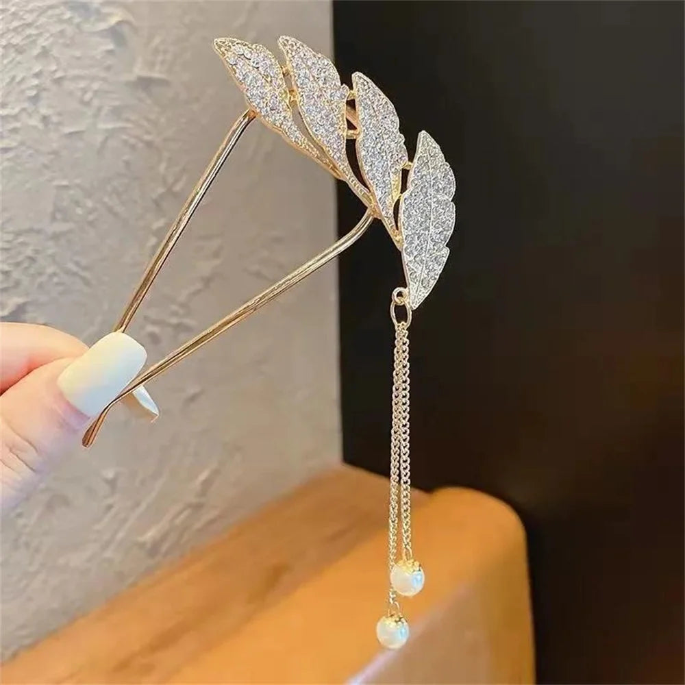 New Pearl Hairpins Korean U-shaped Metal Shell Hair Clip Pins Women Girls Hair Sticks Bun Maker Hair Styling Accessories Gifts
