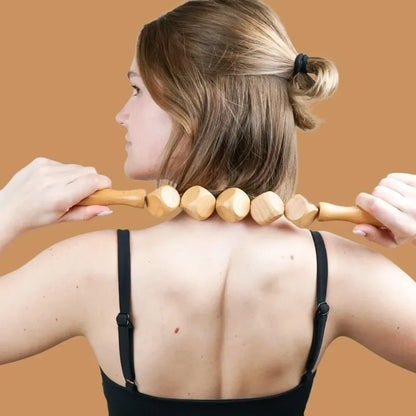 Wood Curved Massage Roller Stick