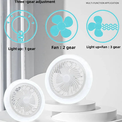 2-in-1 Three-speed Mode Remote Control LED Fan