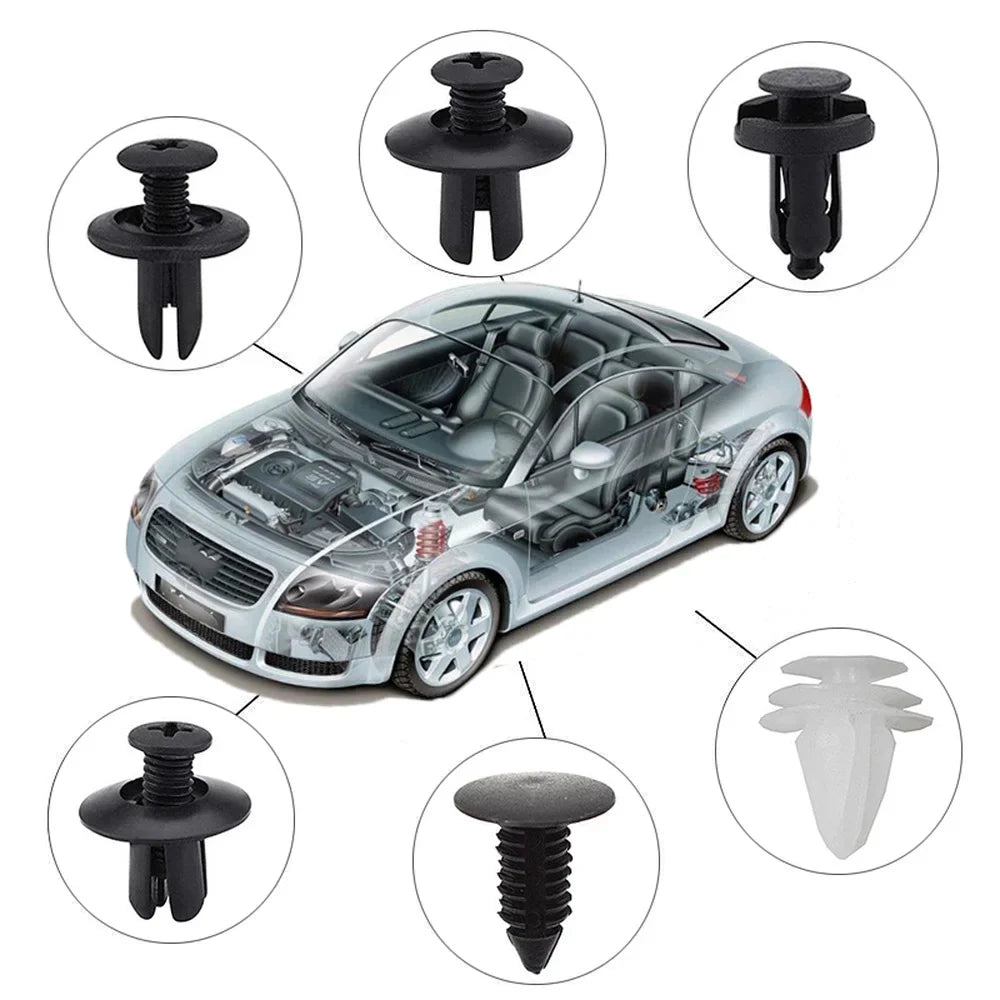 Bumper Retainer Clips Car Plastic Rivets Fasteners Push Kit