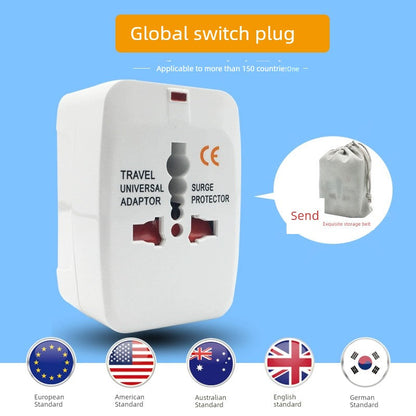 3 Pin Travel Universal Multi-Plug with Surge Protector and Indicator