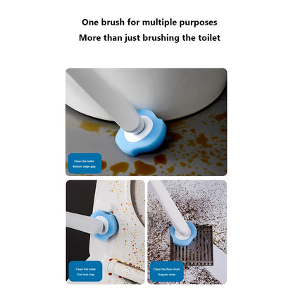 Disposable Toilet Cleaning Brush Set With Replacement Heads Toilet Brush Holder Set Long Handle Flexible Bathroom Accessories