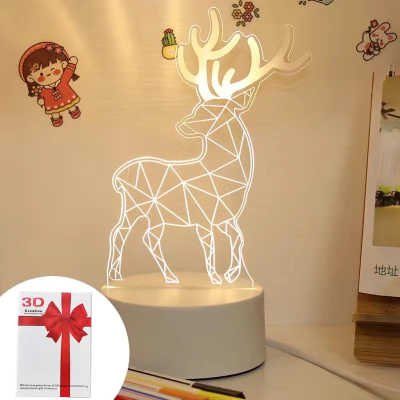 3D Eiffel Tower Ferris wheel castle Home Decoration USB Night light Girlfriend Birthday Gift Valentine's Day Christmas Ornament