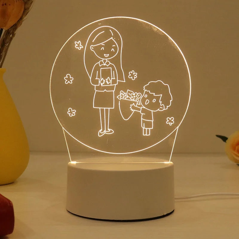 3D Eiffel Tower Ferris wheel castle Home Decoration USB Night light Girlfriend Birthday Gift Valentine's Day Christmas Ornament