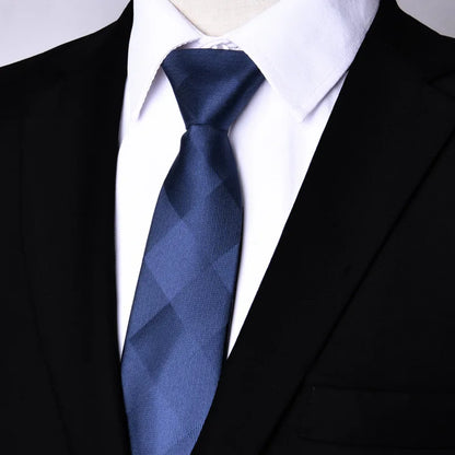 Men's Paisley Zipper Ties Skinny Neck Tie Solid