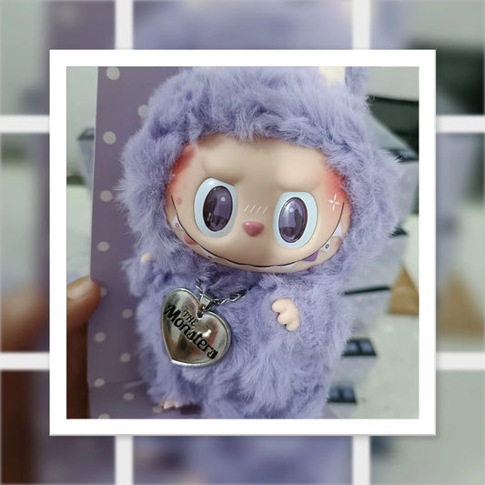 New Zimomo Labubu Lababa Series Purple Taro Paste Chang Doll Vinyl Doll Butterfly Blind Box Cute Pendant Toy Child Birthday Gift