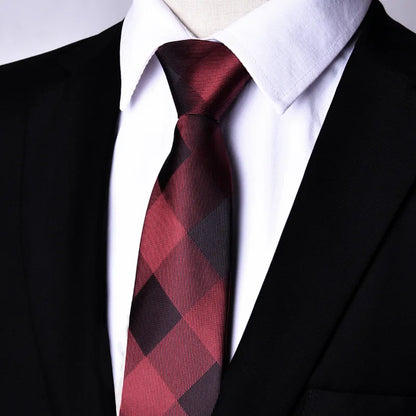 Men's Paisley Zipper Ties Skinny Neck Tie Solid