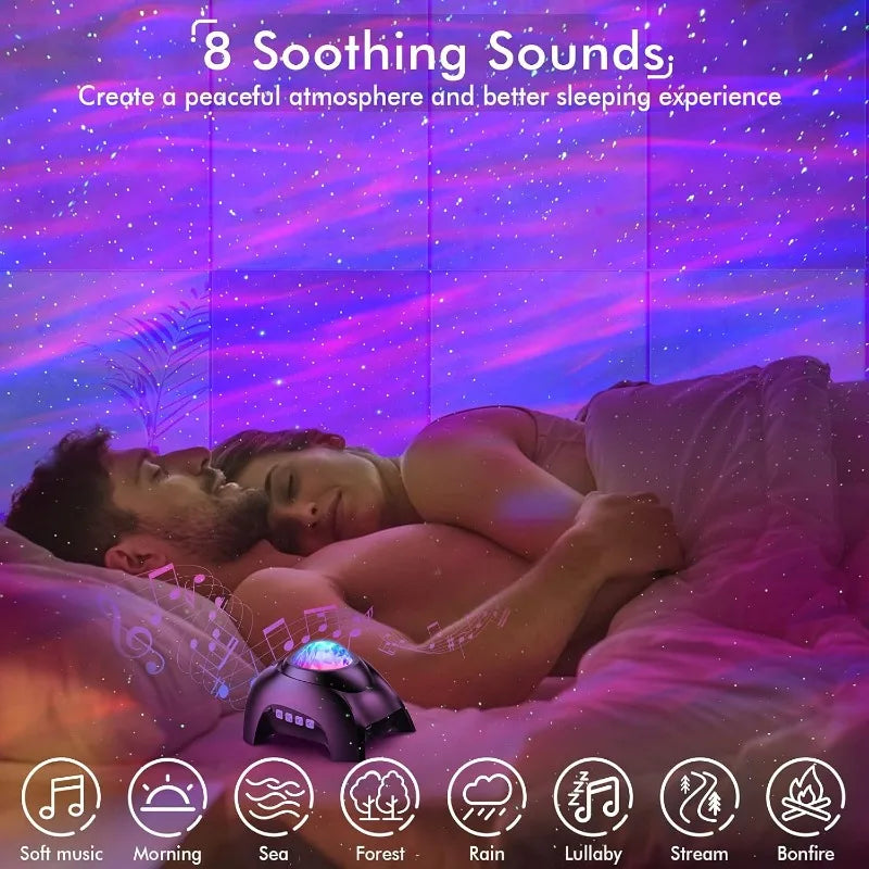 Star Projector, Galaxy Projector for Bedroom, LED Night Light Aurora Projector with Bluetooth Speaker