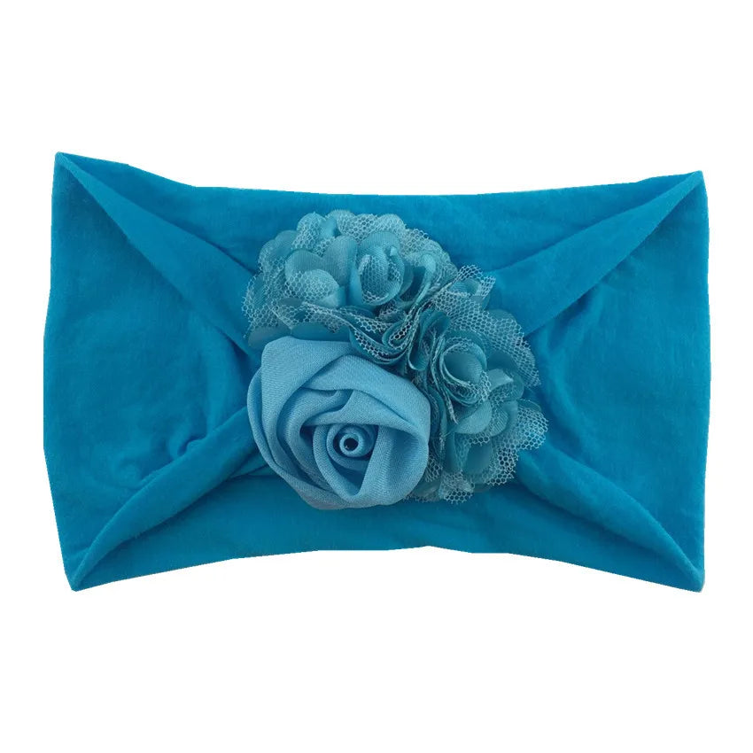 Kids Headwear Soft Stretch Flower Headband Knot Wide Nylon Headwraps Baby Girls Hair Bands Photo Props for Newborn Accessories