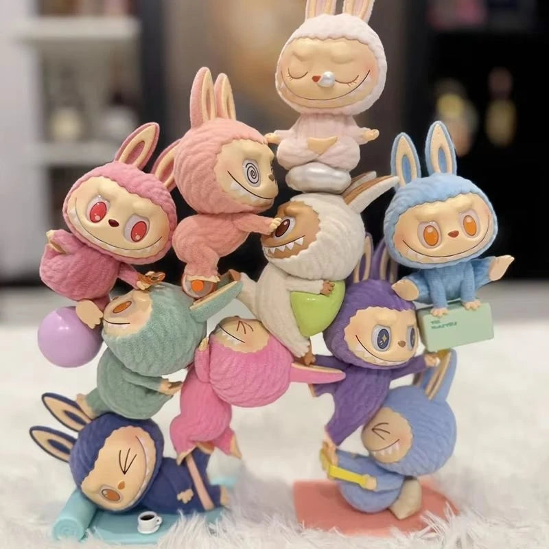 100% Genuine The Monsters Labubu Lazy Yoga Series Mystery Blind Box Cute Anime Figure Model Confirm Style Desktop Ornaments Toys