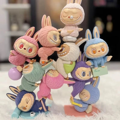 100% Genuine The Monsters Labubu Lazy Yoga Series Mystery Blind Box Cute Anime Figure Model Confirm Style Desktop Ornaments Toys