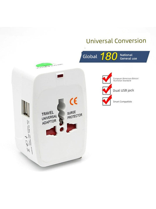 Universal Worldwide Travel Adapter with Built in Dual USB Charger Ports