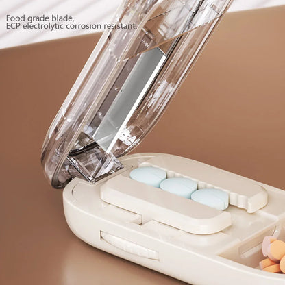 Portable Medicine Cutter Precise Cutting Scissors Medicine Splitter Tablet Splitting Home Travel Portable Medicine Box