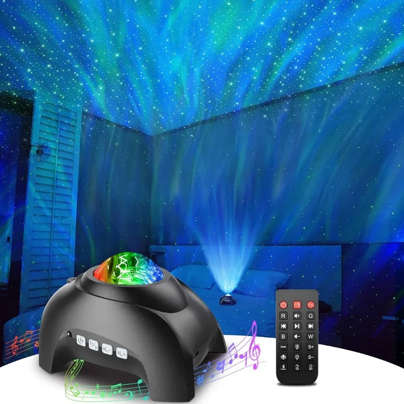 Star Projector, Galaxy Projector for Bedroom, LED Night Light Aurora Projector with Bluetooth Speaker