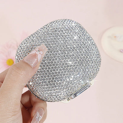 Sparkling Rhinestone Pill Box Sealed Travel Pill Case Tablet Dispenser Plastic Storage Box Portable Capsule Organizer Container