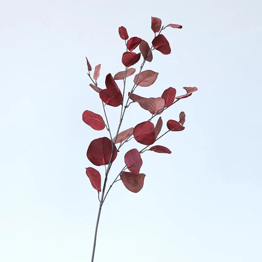 Artificial Plants Long Pole Eucalyptus Leaves Plants Money Leaf Wall Decor Wedding Shooting Prop Home Room Vases Table Diy Decor