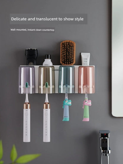 Gargle Cup Wall-Mounted Household Electric Toothbrush Rack