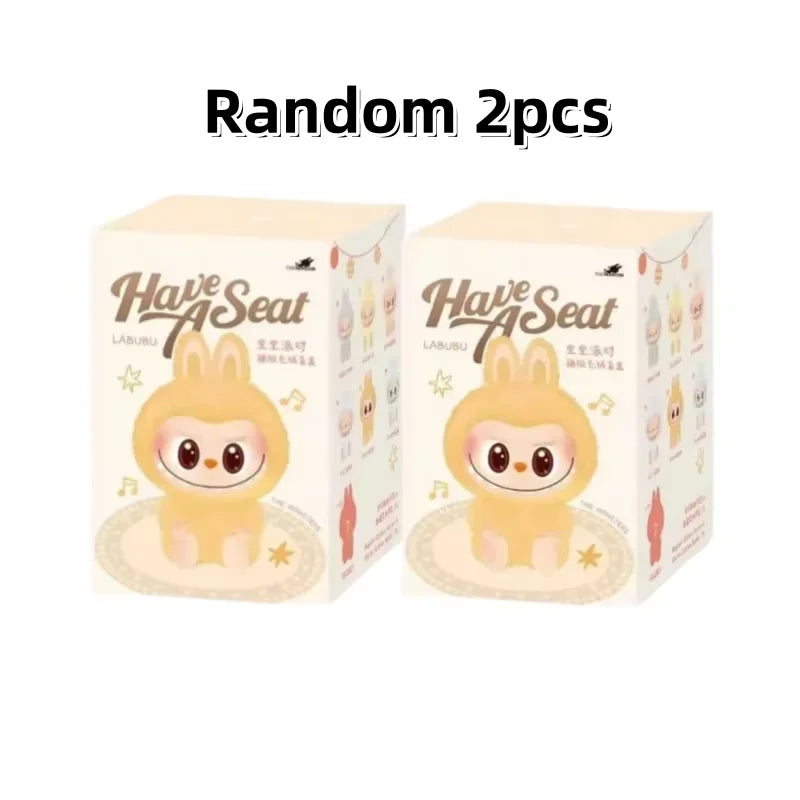 2025 In Stock Hot Anime Figure Labubu Have A Seat Series PVC Pendant Doll Model Monster Replica Keychain Kid Toys Birthday Gifts