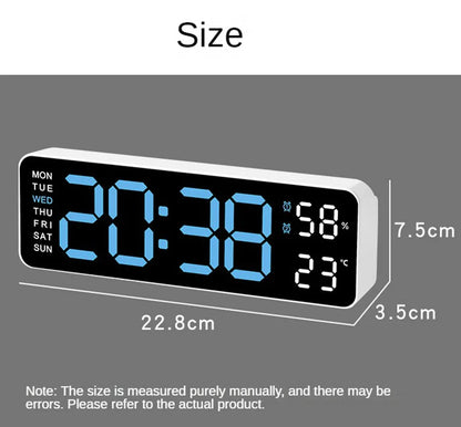 Large Display Digital Wall Clock with Date and Temperature