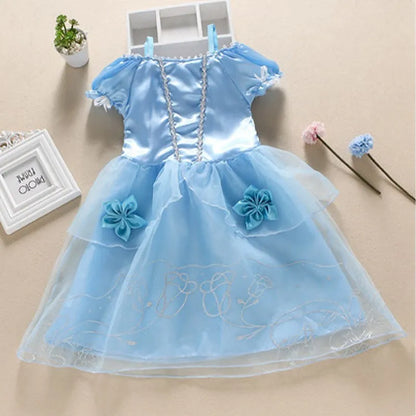 Girls Princess Dress Kids Cinderella Snow White Aurora