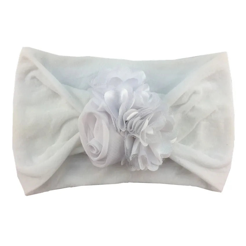 Kids Headwear Soft Stretch Flower Headband Knot Wide Nylon Headwraps Baby Girls Hair Bands Photo Props for Newborn Accessories