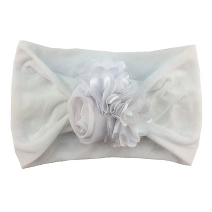 Kids Headwear Soft Stretch Flower Headband Knot Wide Nylon Headwraps Baby Girls Hair Bands Photo Props for Newborn Accessories