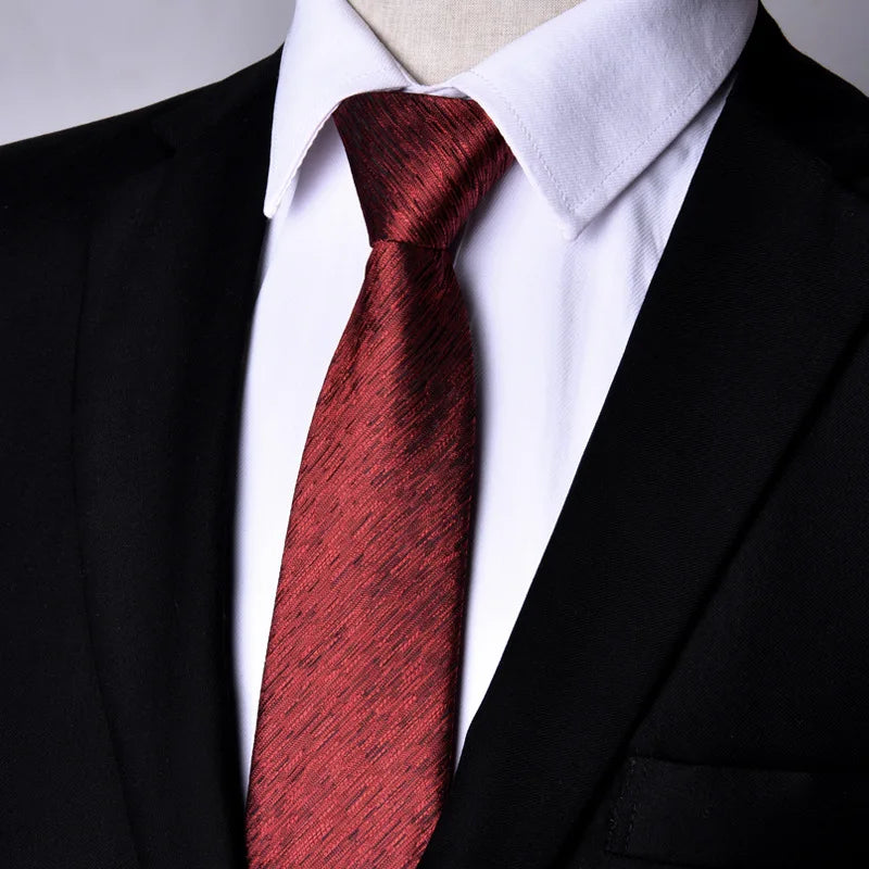 Men's Paisley Zipper Ties Skinny Neck Tie Solid