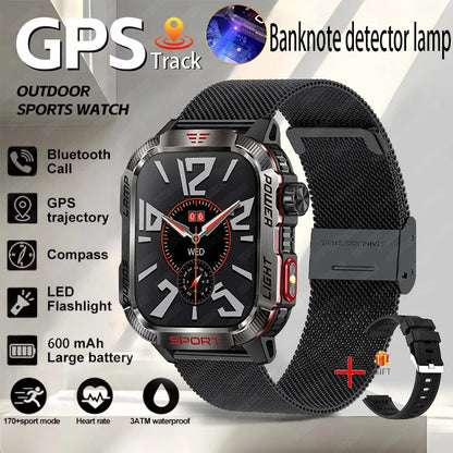 2024 New Military Outdoor Sport Smart Watch Men's 600 mAh Battery Waterproof GPS Track Call For Xiaomi Health Fitness Smartwatch
