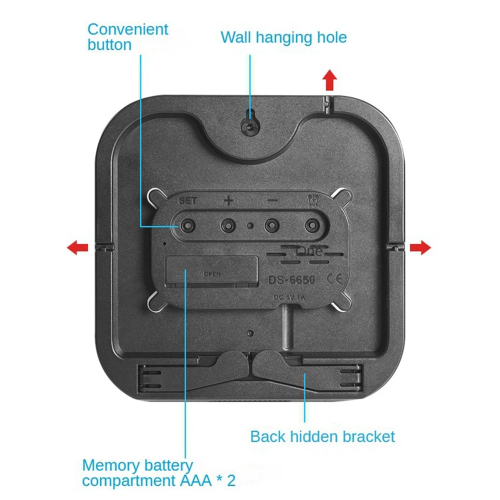 Digital Wall Clocks Temperature Date Week Dispaly Electronic Table Clock