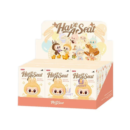 POPMART LABUBU macaroon 2nd generation sitting party vinyl plush doll surprise blind box pendant ornaments surprise gift