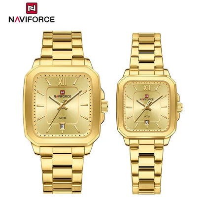 NAVIFORCE Casual Sport Watch for Lover Stainless Steel Band