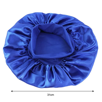 New Women's Satin Solid Wide-brimmed Sleeping Hat