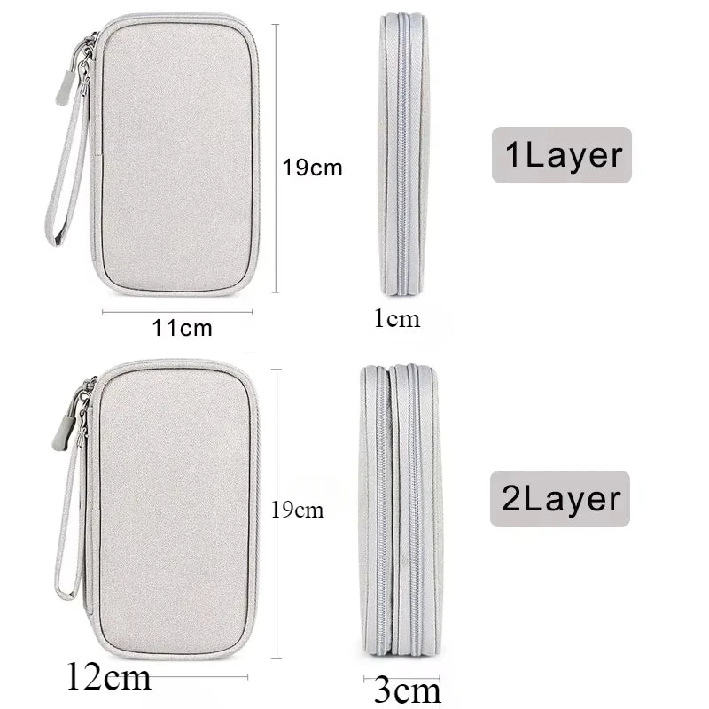 Travel Cable Bag Portable Digital Storage Pouch Charger Data Cable USB Bag Organizer Waterproof Electronic Accessory Storage Bag