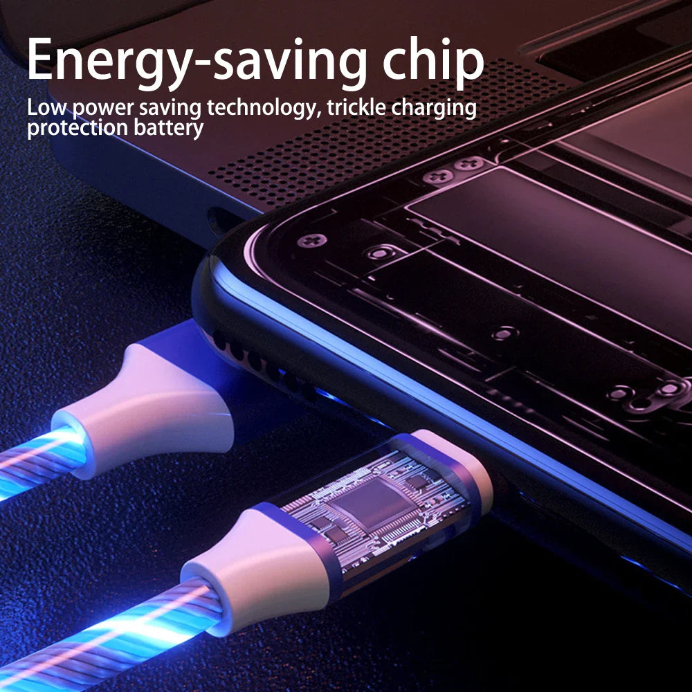 1.2M 3 IN 1 LED Glowing Phone Charger Cable