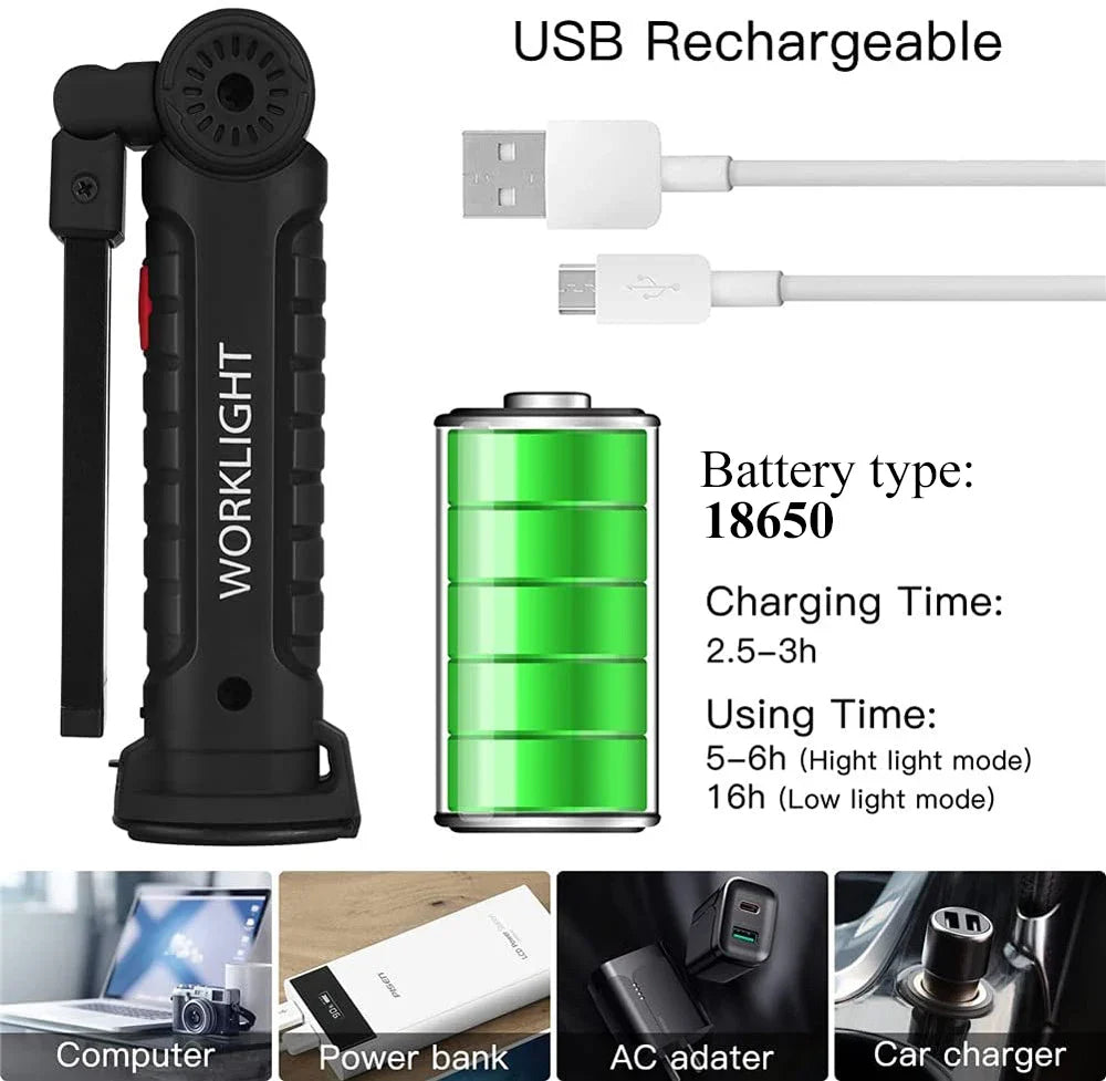 New Portable COB LED Flashlight