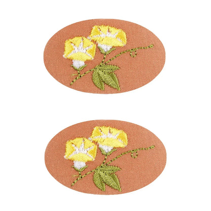 2Pcs/lot Korea Retro Hair Clips Sweet Girls Floral Fabric Oval BB Barrettes Cute Embroidery Flower Hairpin Kids Hair Accessories