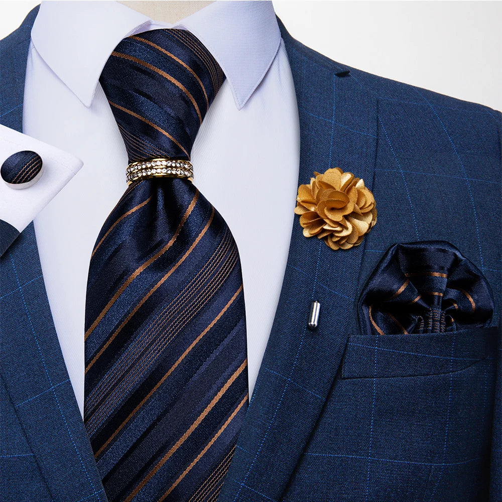 Men's Ties Handkerchief Cufflinks Metal Ring Brooch..