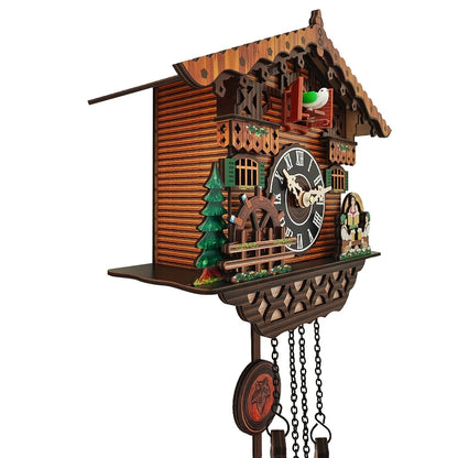 Wooden Clock Wall Mounted Clock Bird Alarm Clock Cuckoo Clocks for Home Kid's Room Decoration