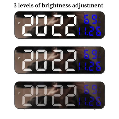 9 Inch Large Digital Wall Clock Temperature Humidity Night Mode Snooze clock