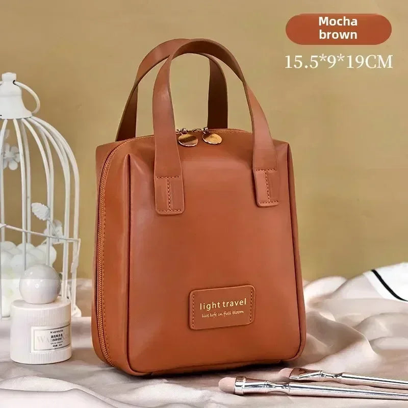 Large Travel Cosmetic Bag for Women Leather Makeup Organizer Female Toiletry Kit Bags Make Up Case Storage Pouch Luxury Lady Box