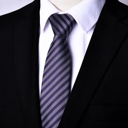 Men's Paisley Zipper Ties Skinny Neck Tie Solid